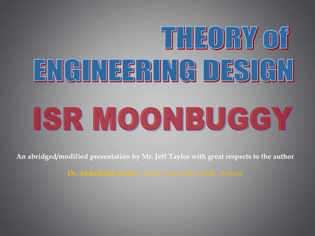 theory of engineering design