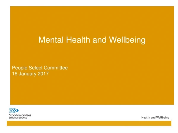 Mental Health and Wellbeing People Select Committee 16 January 2017