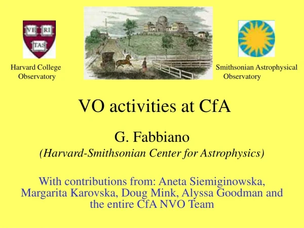VO activities at CfA
