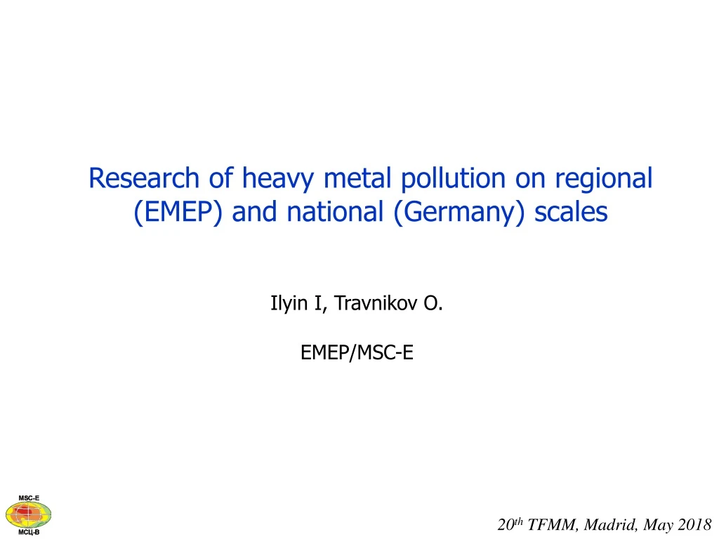 re s earch of heavy metal pollution o n regional