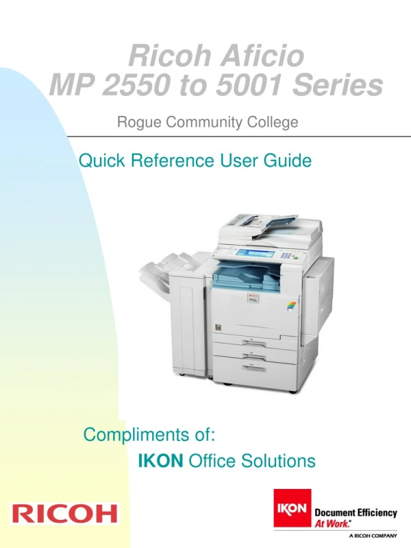 Ricoh Aficio  MP 2550 to 5001 Series