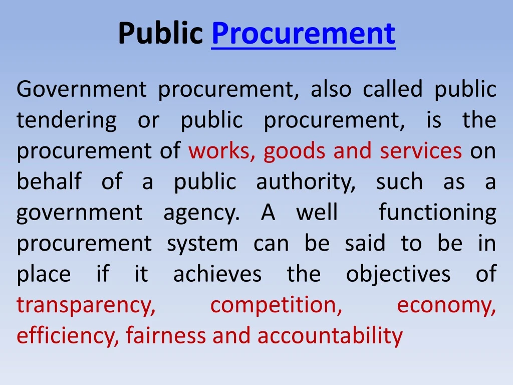 PPT - Public Procurement PowerPoint Presentation, Free Download - ID ...