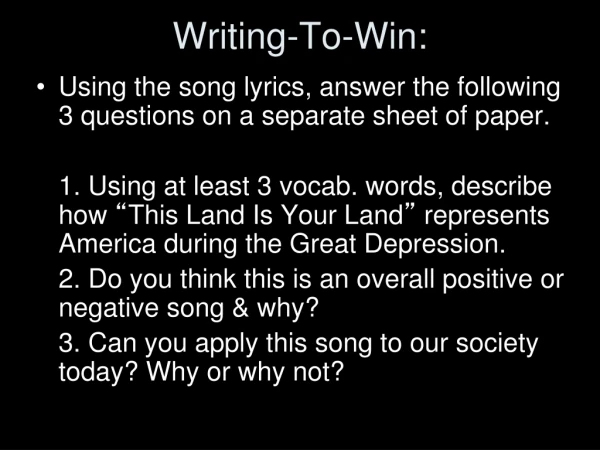 Writing-To-Win: