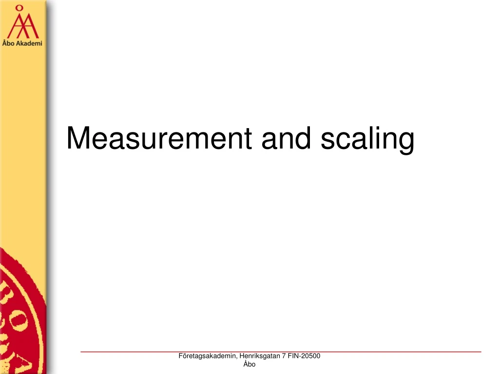 measurement and scaling