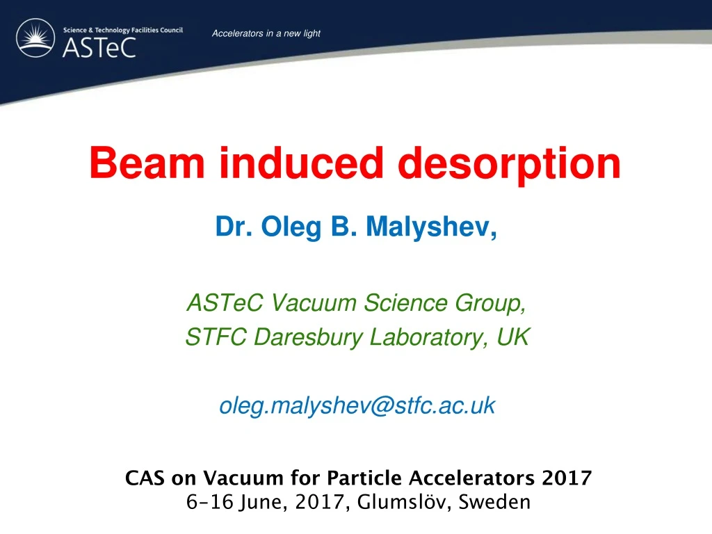 beam induced desorption