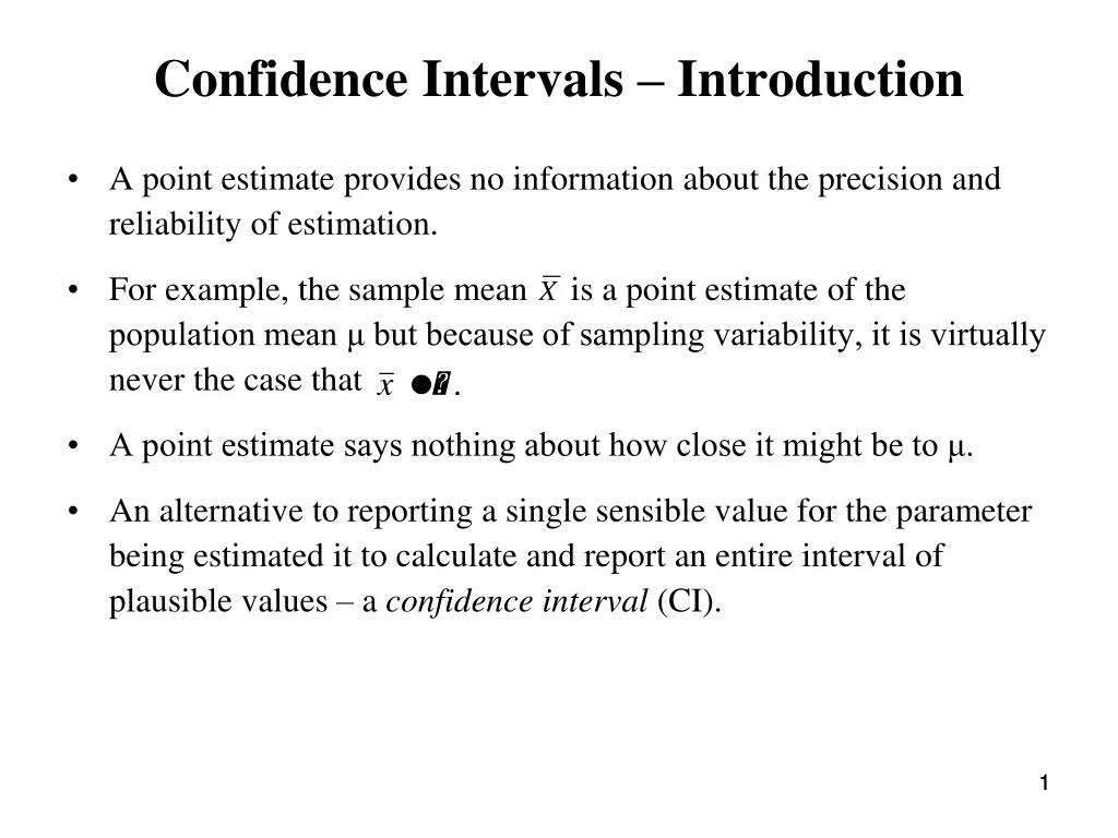 confidence intervals introduction