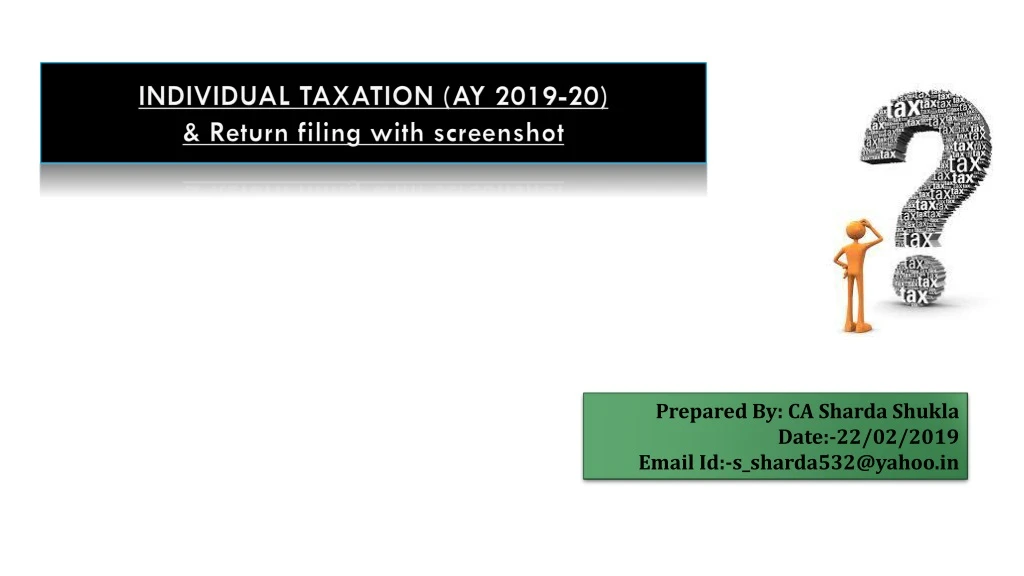 individual taxation ay 2019 20 return filing with