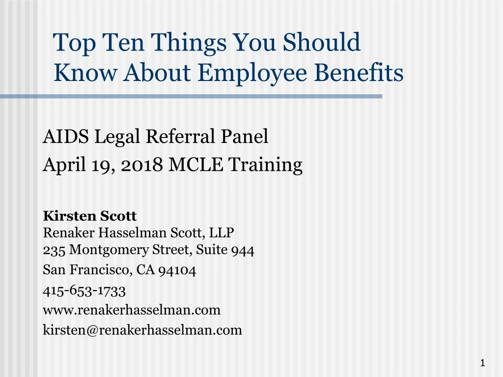 top ten things you should know about employee benefits