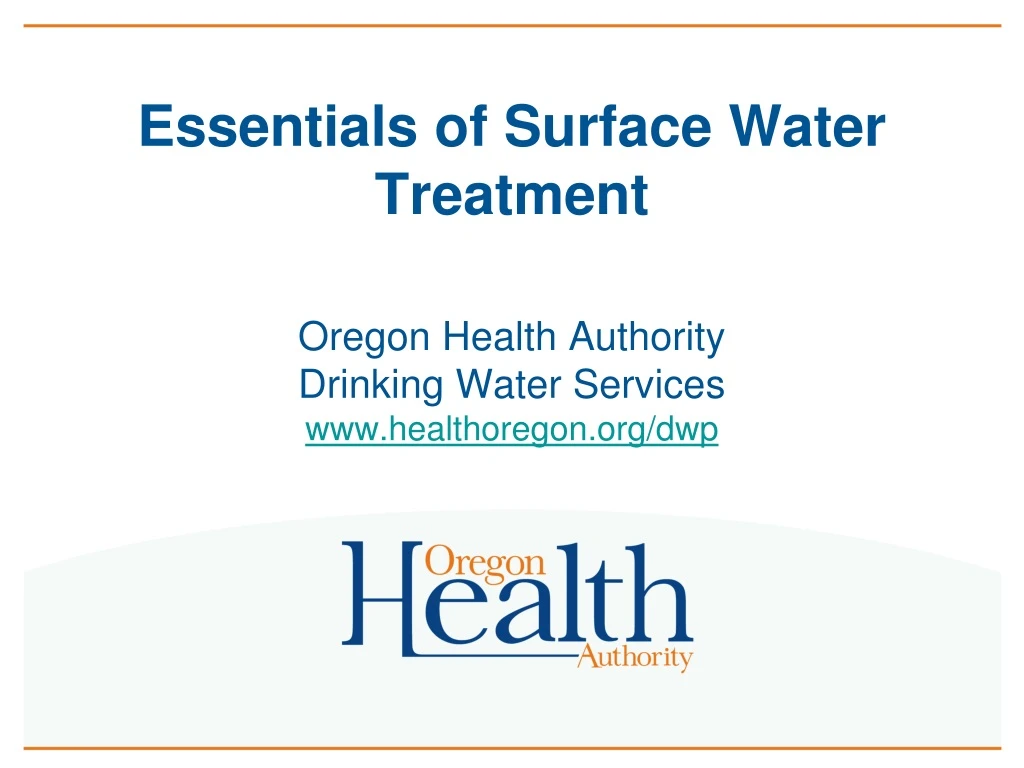 essentials of surface water treatment
