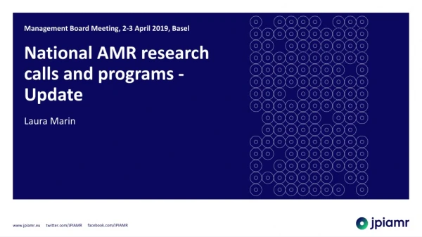 National AMR research calls and  programs - Update