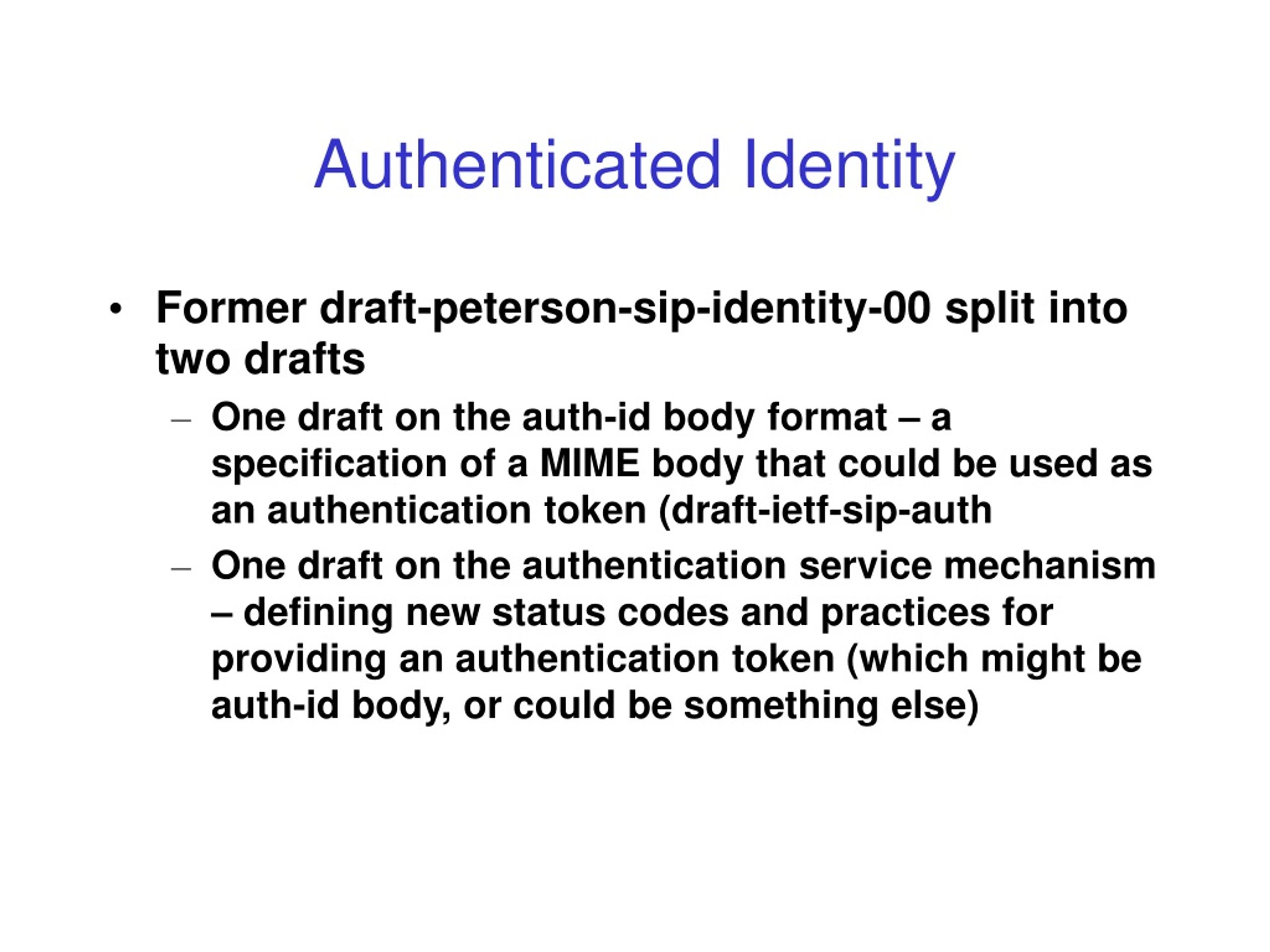 Authenticated Identity - slide 1