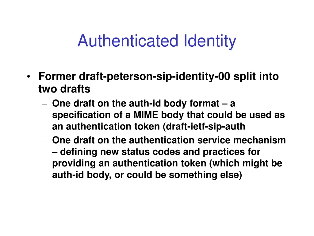 authenticated identity