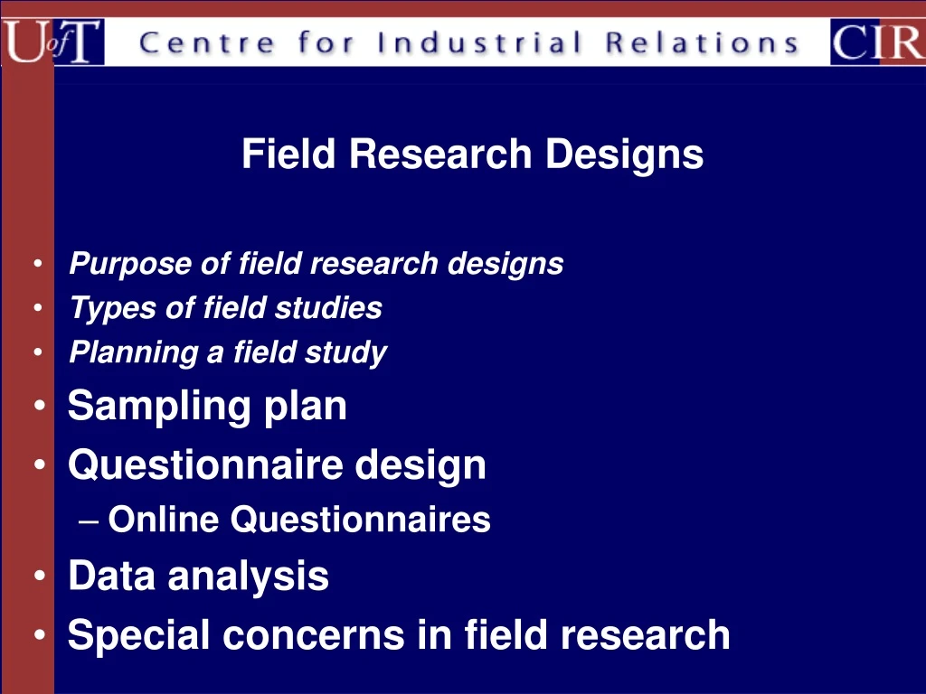 field research designs