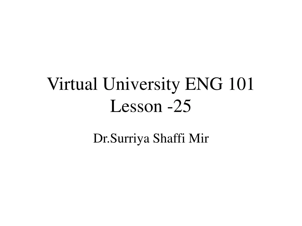 virtual university eng 101 lesson 25