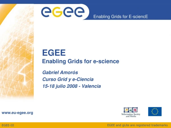 EGEE  Enabling Grids for e-science