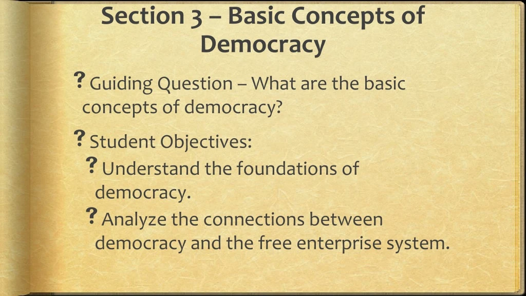 section 3 basic concepts of democracy