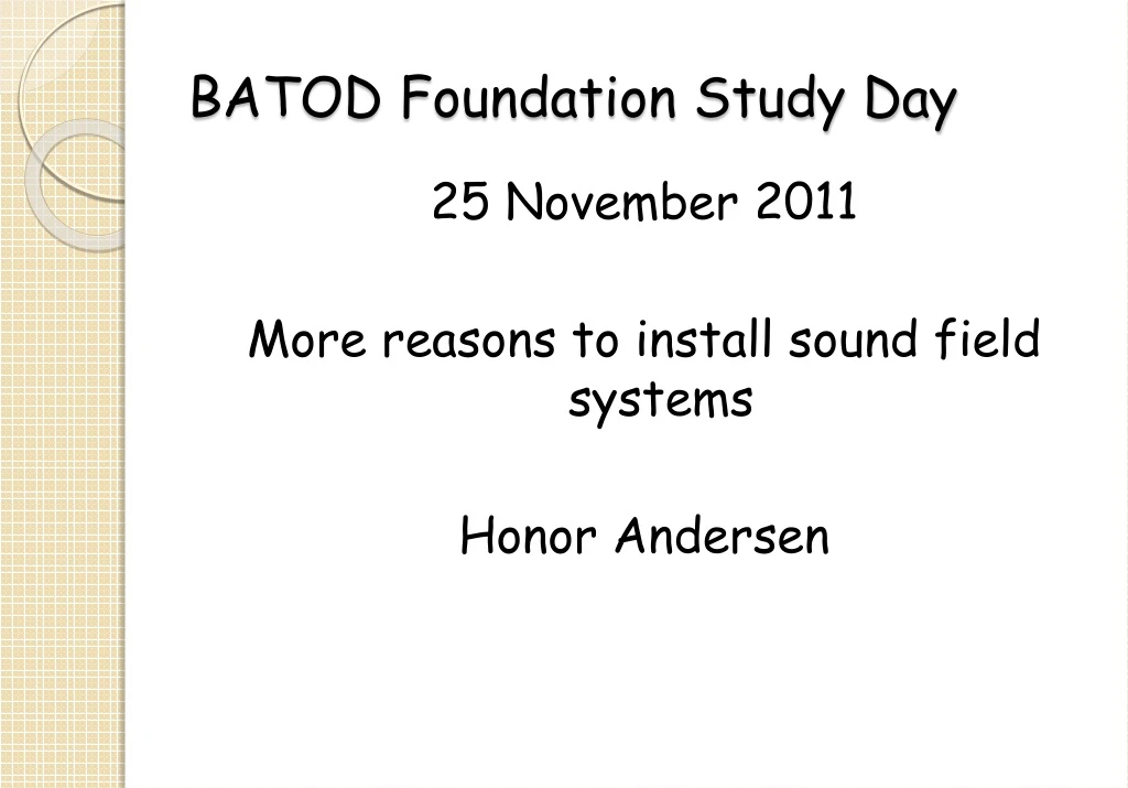 batod foundation study day