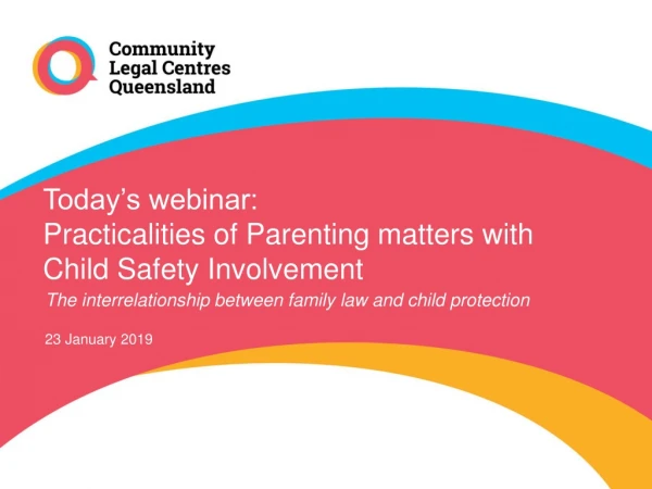 Today’s webinar:  Practicalities  of Parenting matters with  Child Safety Involvement