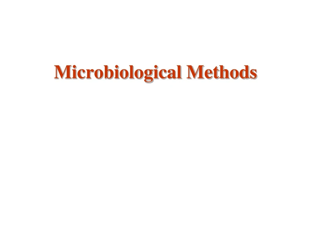 microbiological methods