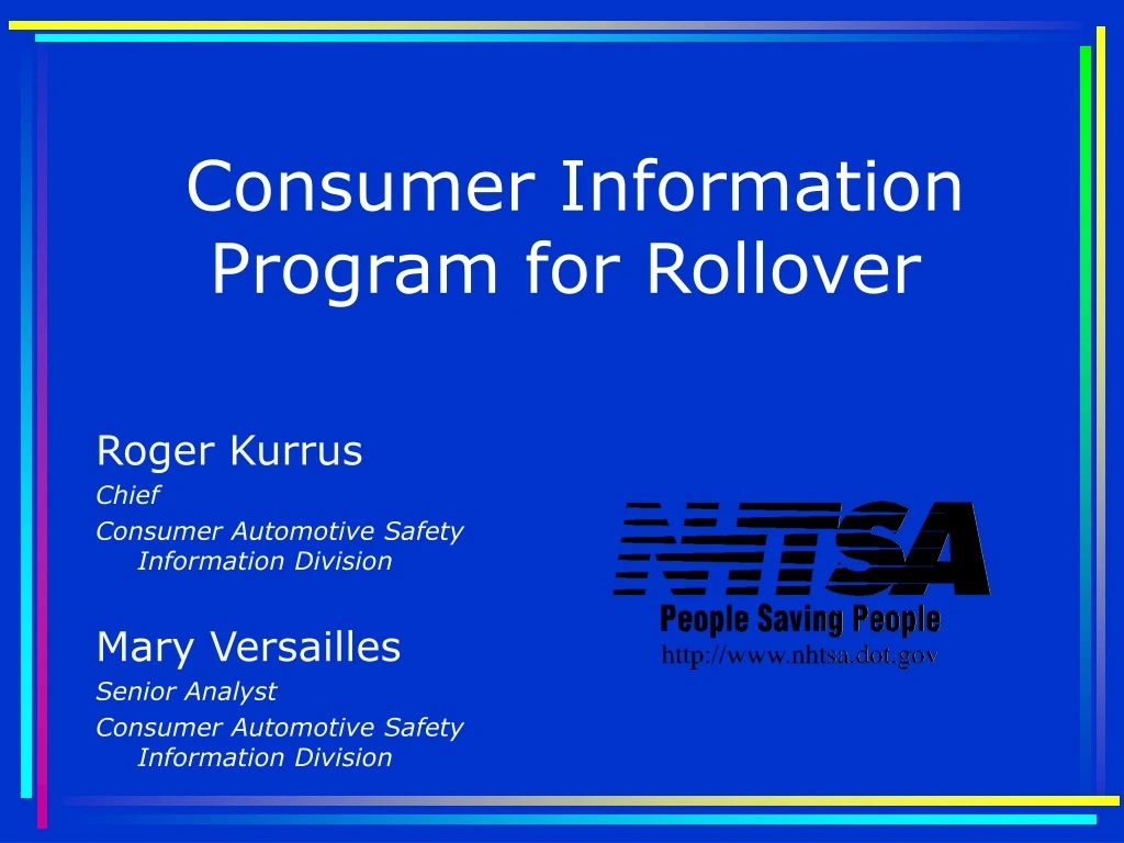 consumer information program for rollover