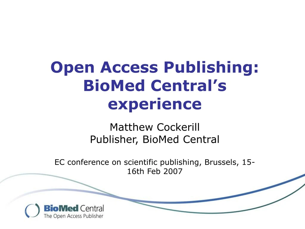 open access publishing biomed central