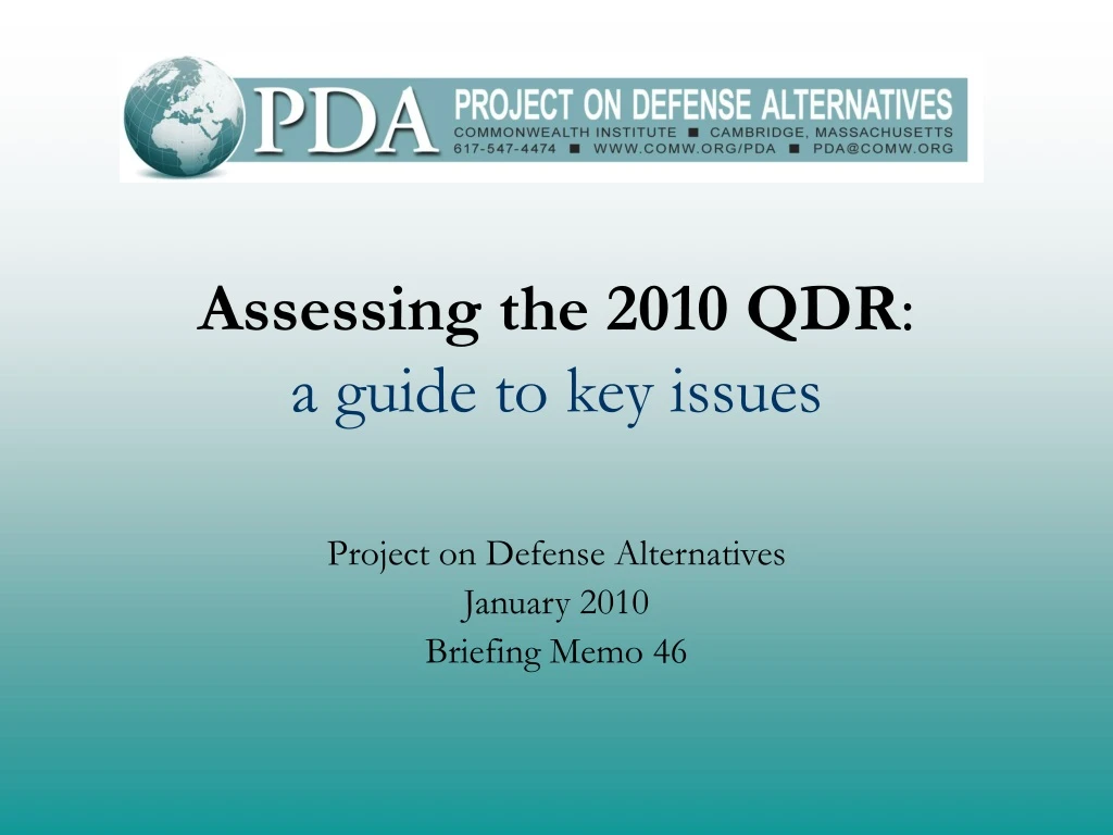assessing the 2010 qdr a guide to key issues