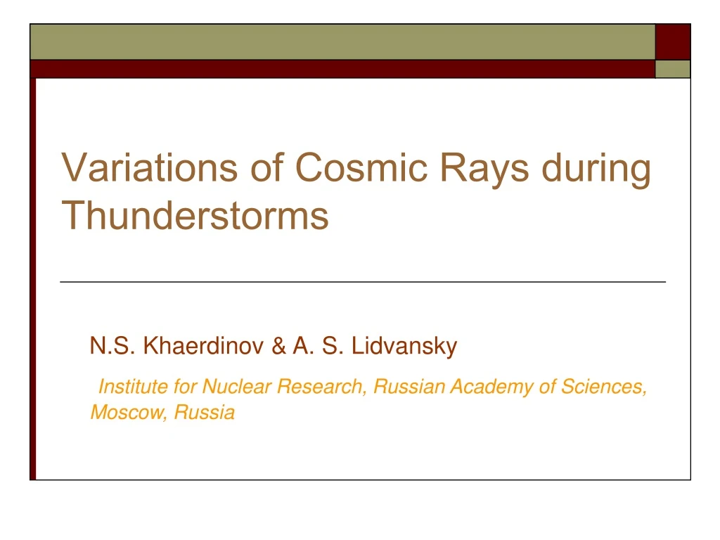 variations of cosmic rays during thunderstorms