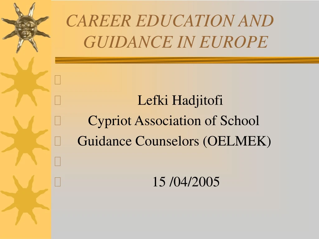 career education and guidance in europe