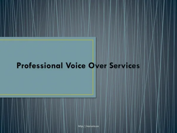 Expert voice over services