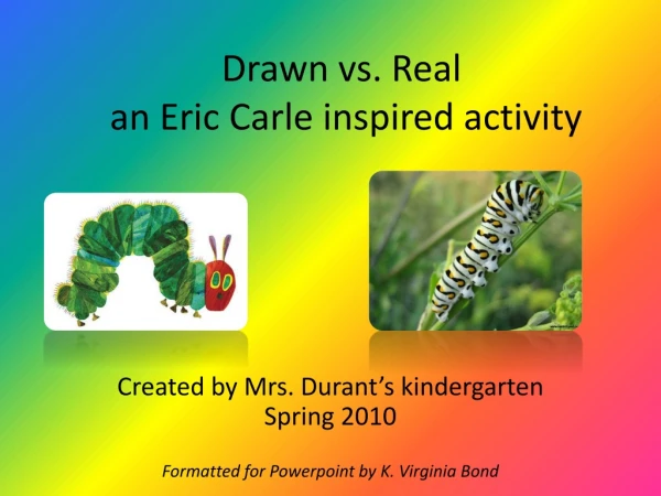 Drawn vs. Real  an Eric Carle inspired activity