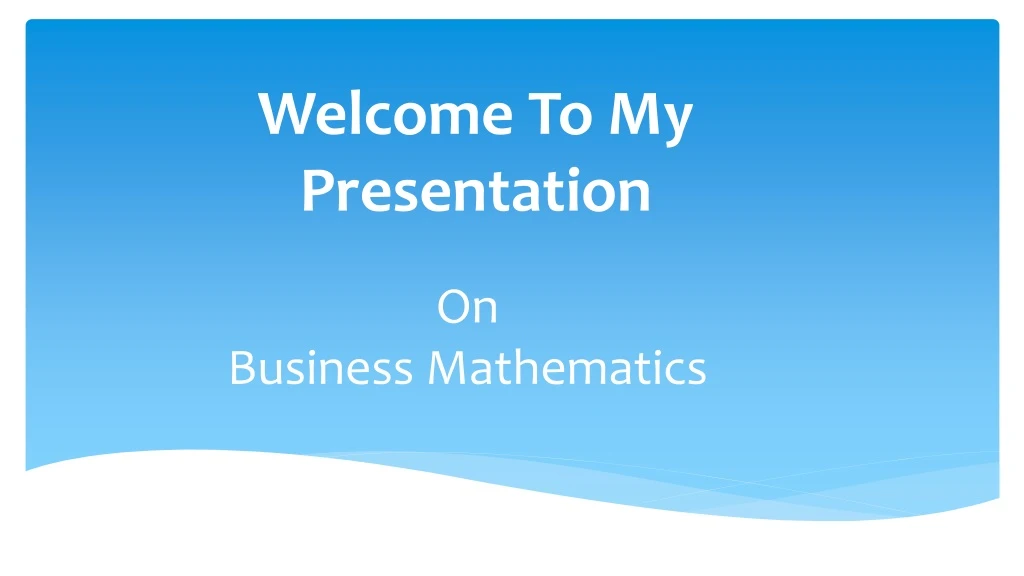 business mathematics ppt presentation
