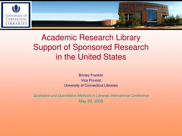 Academic Research Library Support of Sponsored Research in the United States