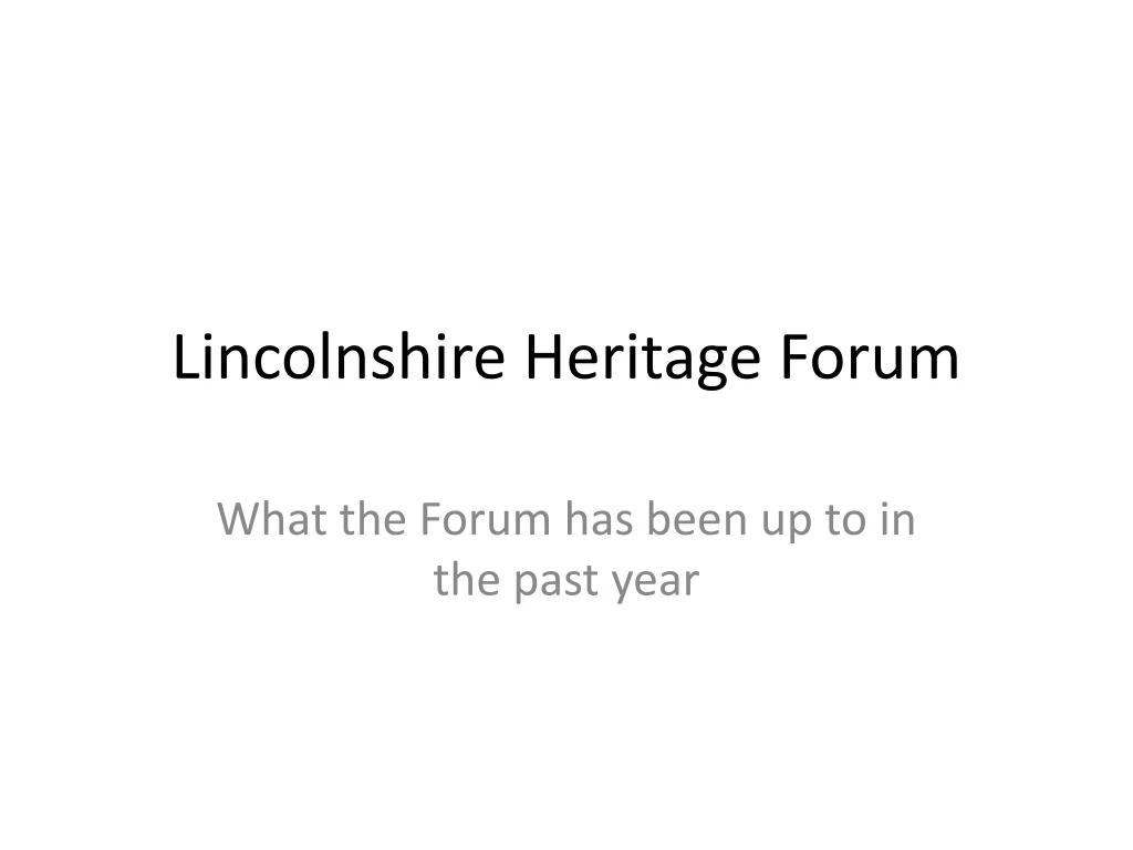 lincolnshire heritage forum