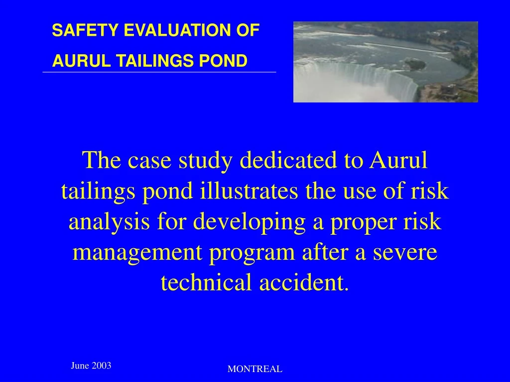 the case study dedicated to aurul tailings pond