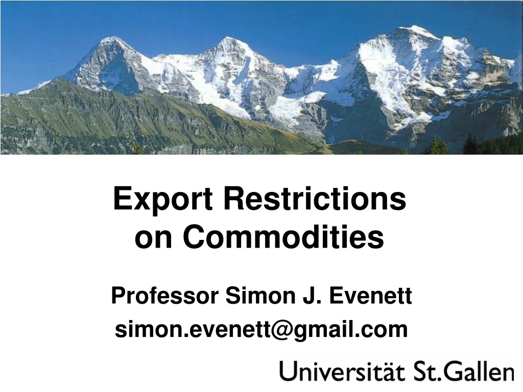 export restrictions on commodities