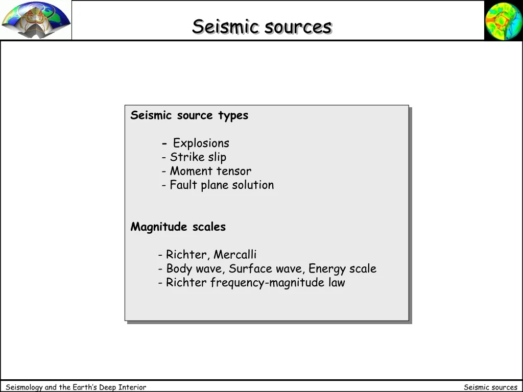 seismic sources