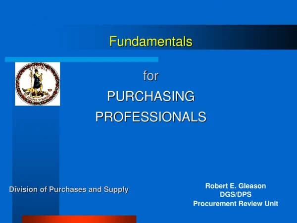 Fundamentals for  PURCHASING  PROFESSIONALS