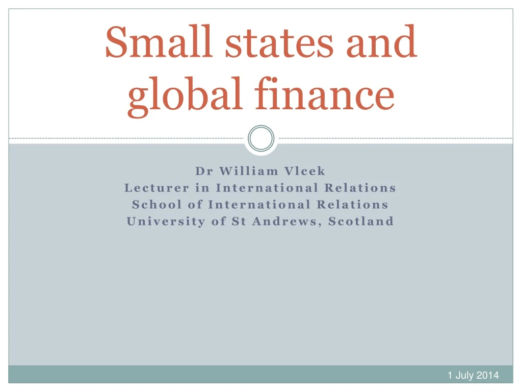 small states and global finance