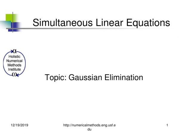 Simultaneous Linear Equations