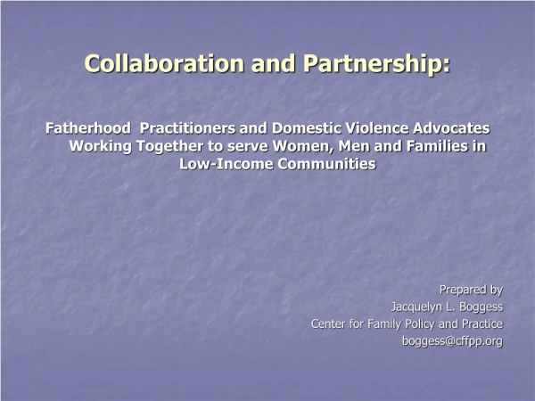 Collaboration and Partnership: