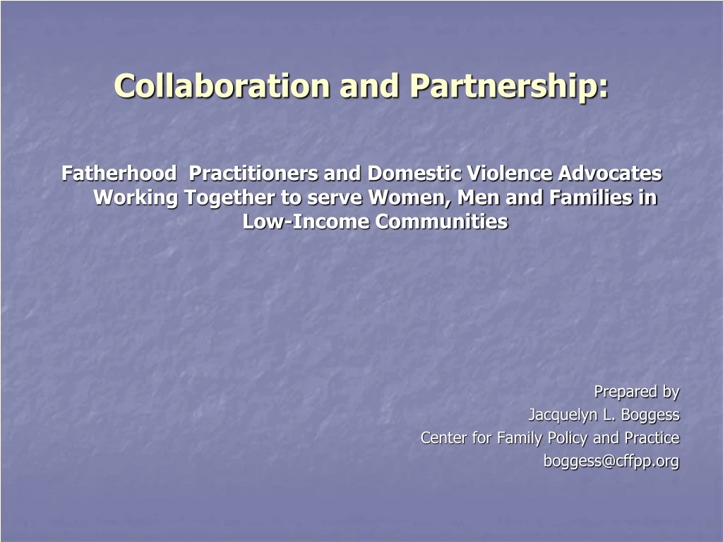 collaboration and partnership
