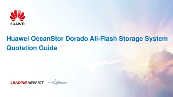 Huawei OceanStor Dorado All-Flash Storage System Quotation Guide