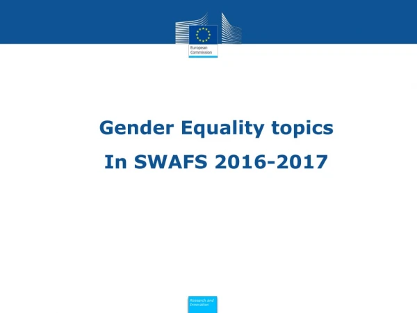 Gender Equality topics  In SWAFS 2016-2017