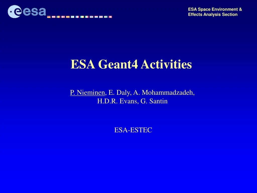 esa space environment effects analysis section