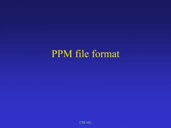 PPM file format