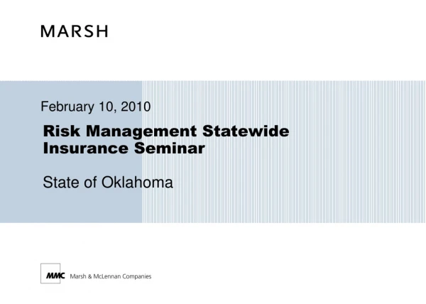 Risk Management Statewide  Insurance Seminar State of Oklahoma