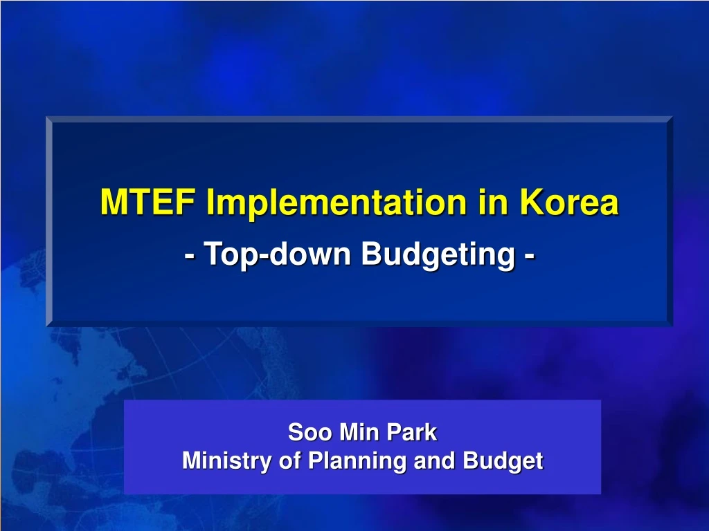 mtef implementation in korea top down budgeting
