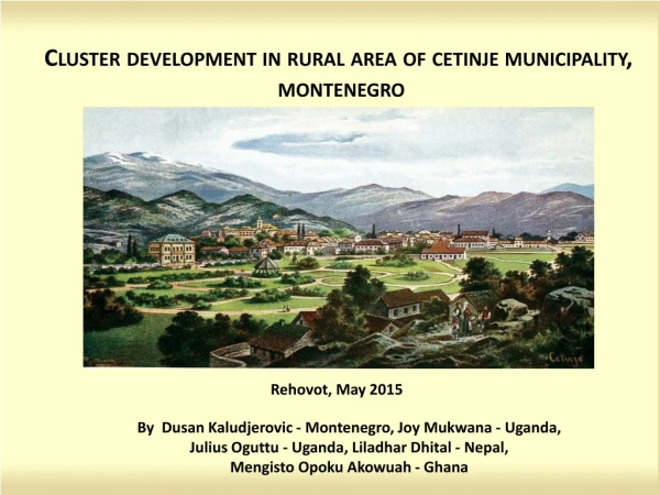 Cluster development in rural area of  cetinje municipality,  montenegro