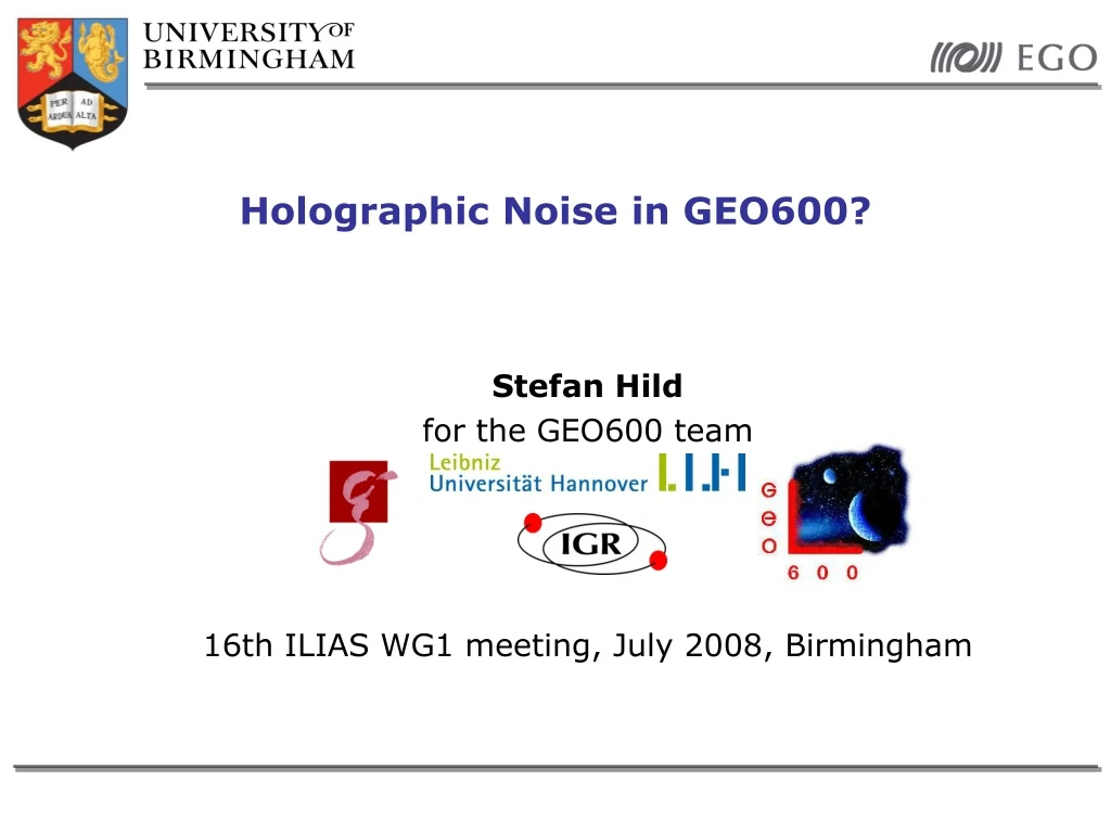 holographic noise in geo600