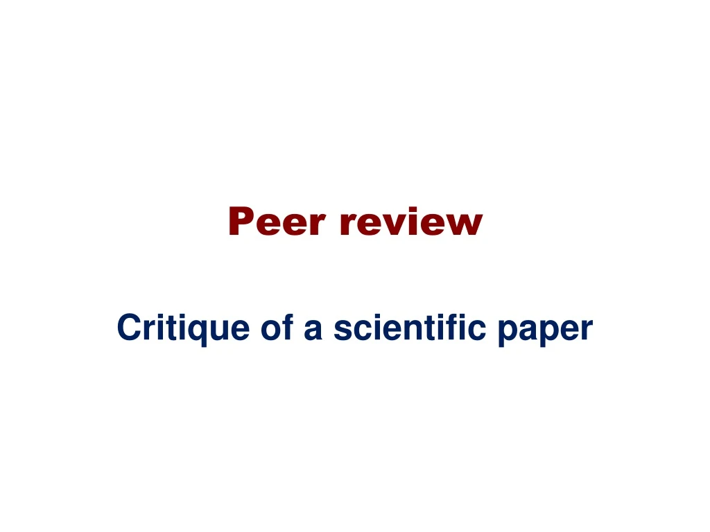 peer review